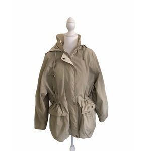 London Fog Beige Hooded Anorak Jacket